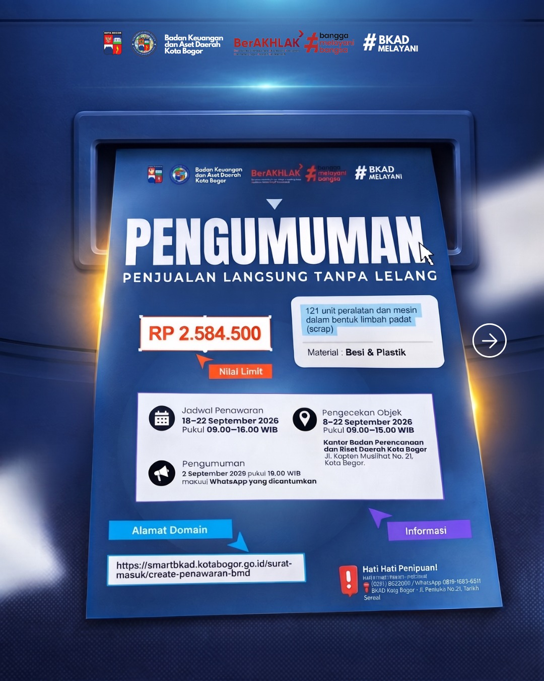 Pengumuman Lelang 1 (Satu) Paket Material Bongkaran Bangunan Gedung